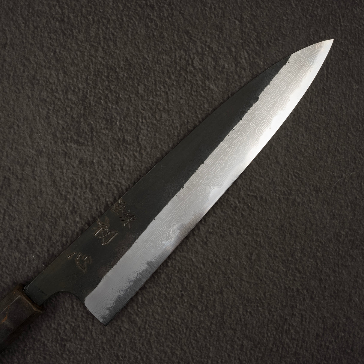 初心 蜃気楼 青紙スーパー 黒打ち ダマスカス 牛刀 210mm