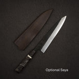 初心 蜃気楼 青紙スーパー 黒打ち ダマスカス 牛刀 210mm