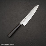初心 隼 V金10号 ダマスカス 槌目 牛刀 210mm エボニーハンドル