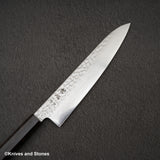 初心 隼 V金10号 ダマスカス 槌目 牛刀 210mm エボニーハンドル
