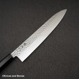 初心 隼 V金10号 ダマスカス 槌目 牛刀 240mm エボニーハンドル