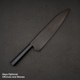 初心 隼 V金10号 ダマスカス 槌目 牛刀 240mm エボニーハンドル