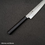 初心 隼 V金10号 ダマスカス 槌目 ペティナイフ 150mm エボニーハンドル