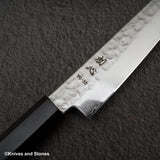 初心 隼 V金10号 ダマスカス 槌目 ペティナイフ 150mm エボニーハンドル