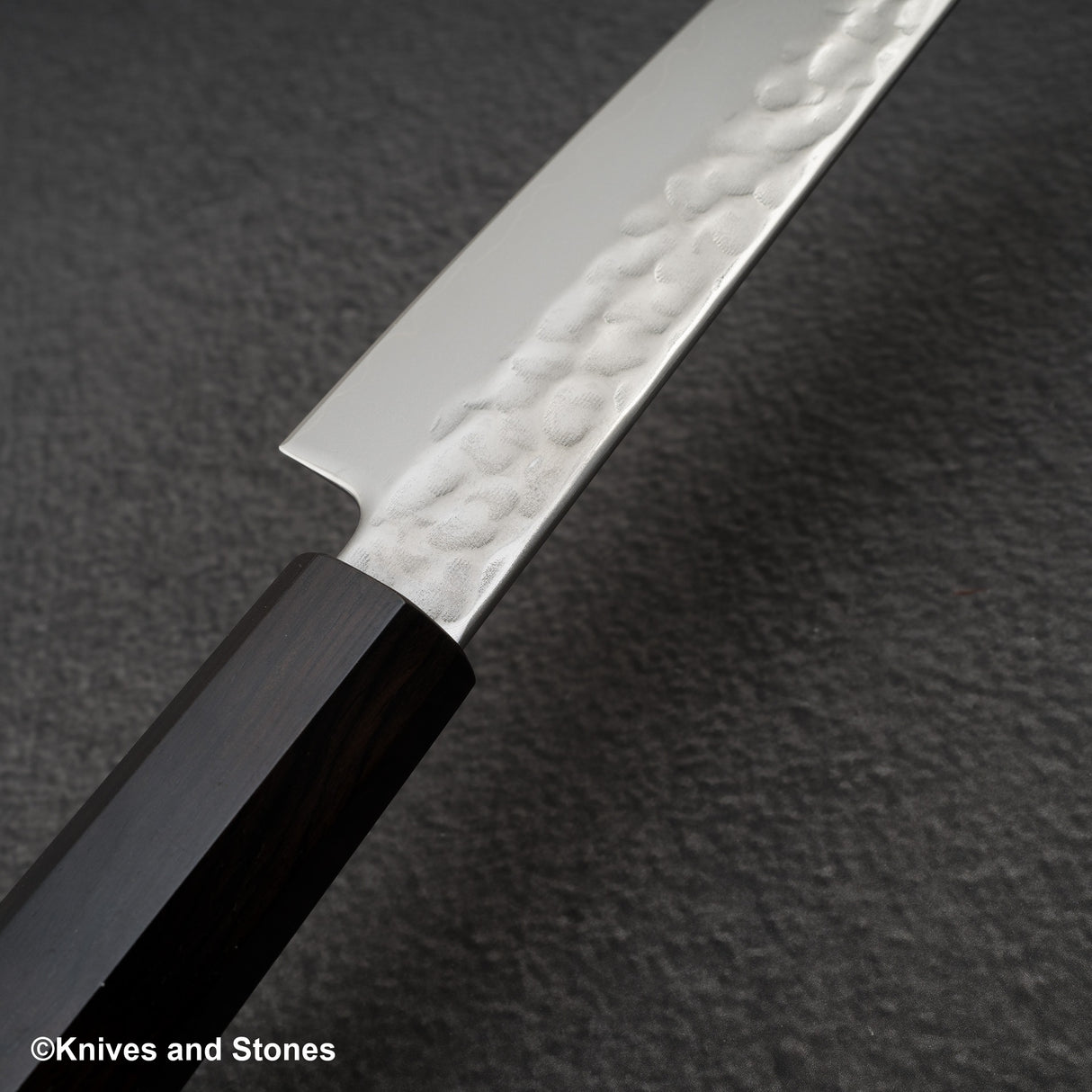 初心 隼 V金10号 ダマスカス 槌目 ペティナイフ 150mm エボニーハンドル