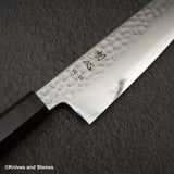 初心 隼 V金10号 ダマスカス 槌目 三徳 180mm エボニーハンドル