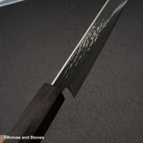 初心 隼 V金10号 ダマスカス 槌目 三徳 180mm エボニーハンドル