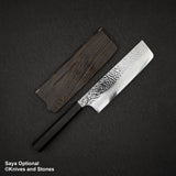 初心 隼 V金10号 槌目三層 菜切 180mm エボニー