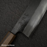 初心 雲影 青二鋼 黒打ちダマスカス 三徳 180mm ブラックチャカテ