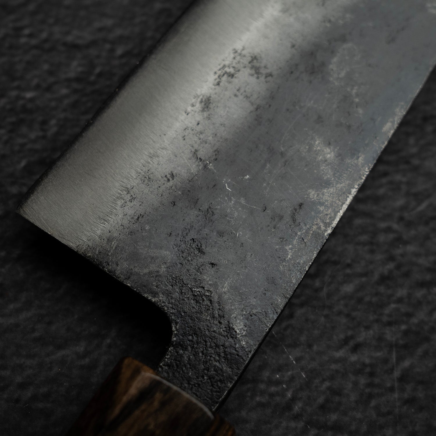 初心 黒鉄 青二鋼 黒打ち 三徳 165mm
