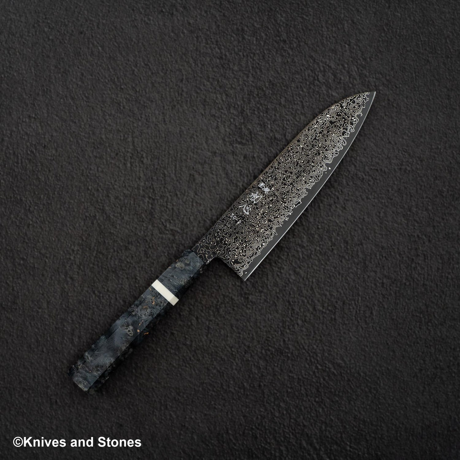 初心 細氷 SG2 黒染め ブラックダマスカス 三徳 180mm