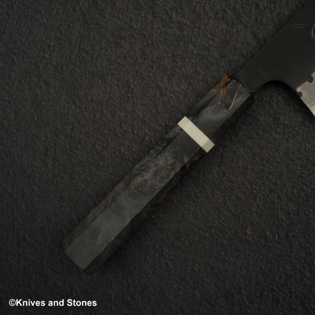 初心 蜃気楼 青紙スーパー 黒打ちダマスカス 切付牛刀 210mm バーチハンドル