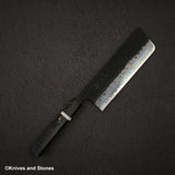 初心 蜃気楼 青紙スーパー 黒打ちダマスカス 菜切 165mm