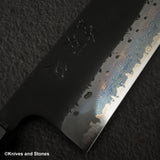 初心 蜃気楼 青紙スーパー 黒打ちダマスカス 菜切 165mm