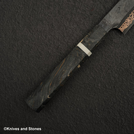 初心 x 二唐刃物鍛造所 悦び SLD鋼 カッパーダマスカス 筋引 240mm バーチハンドル