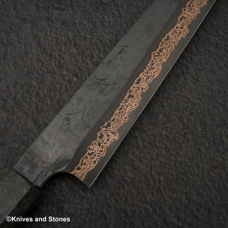 初心 x 二唐刃物鍛造所 悦び SLD鋼 カッパーダマスカス 筋引 240mm バーチハンドル