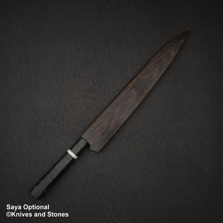 初心 x 二唐刃物鍛造所 悦び SLD鋼 カッパーダマスカス 筋引 270mm バーチハンドル