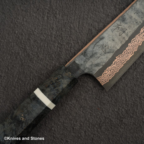初心 x 二唐刃物鍛造所 悦び SLD鋼 銅ダマスカス 切付牛刀 240mm