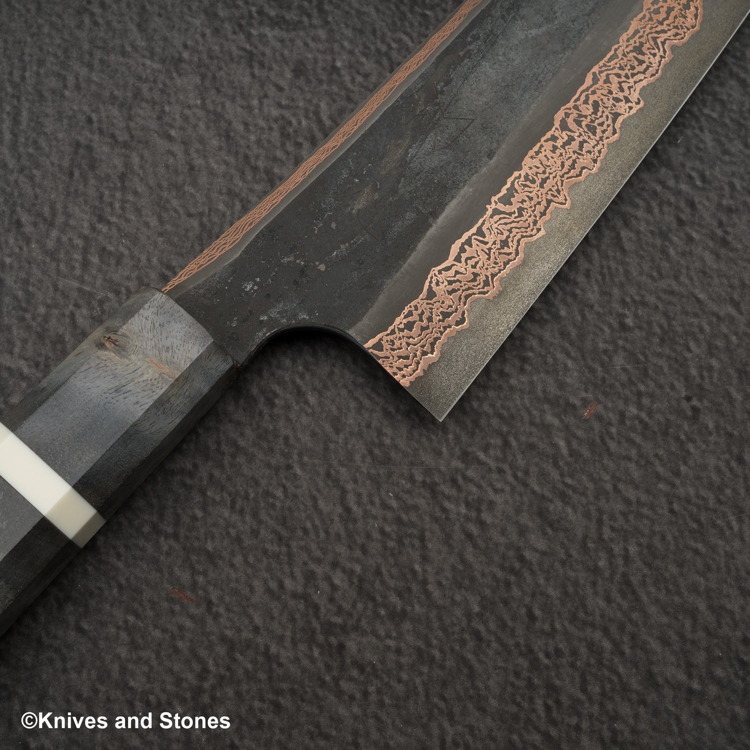 初心 x 二唐刃物鍛造所 悦び SLD鋼 銅ダマスカス 文化 180mm