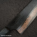 初心 x 二唐刃物鍛造所 悦び SLD鋼 銅ダマスカス 三徳 180mm