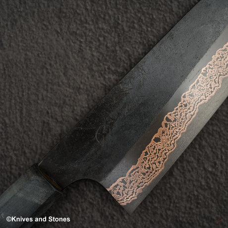 初心 x 二唐刃物鍛造所 悦び SLD鋼 銅ダマスカス 三徳 180mm