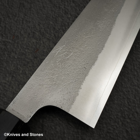 初心 x 吉金刃物 SKD合金工具鋼 梨地 切付牛刀 240mm エボニーハンドル