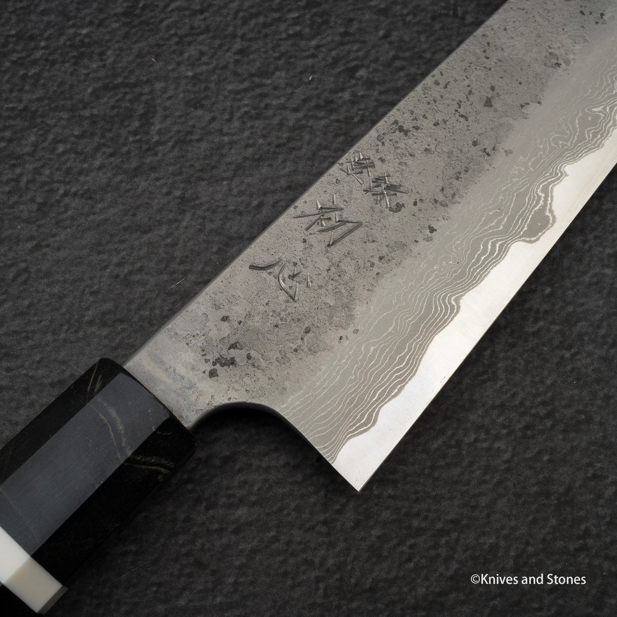 二唐刃物鍛造所 x 初心 流水 青二鋼 ダマスカス 牛刀 240mm