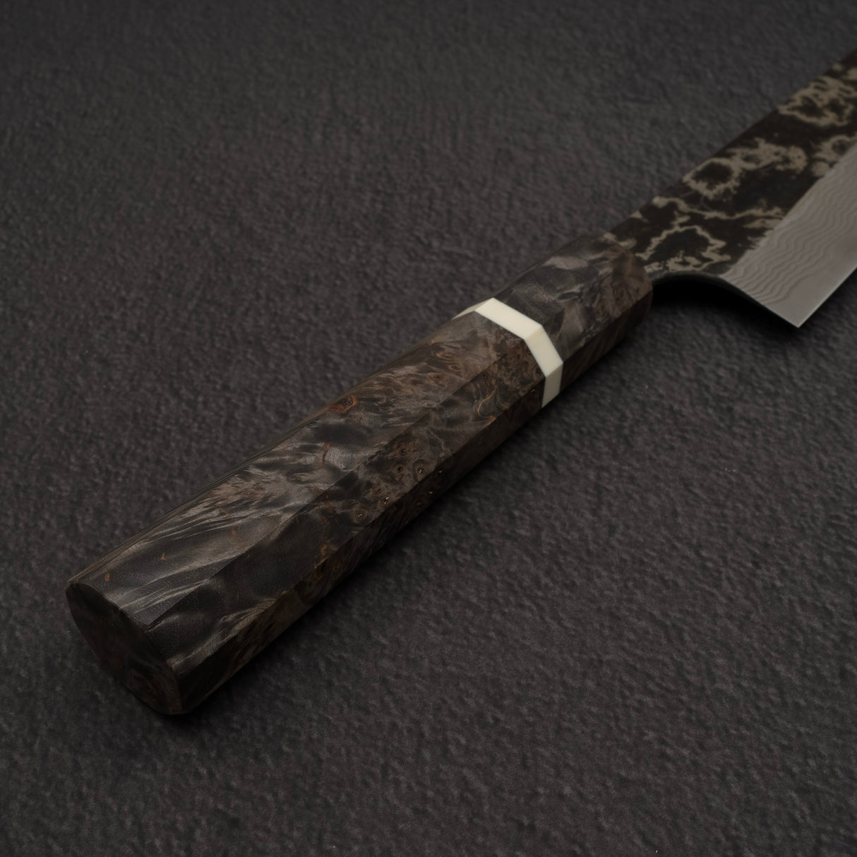 初心 x 二唐刃物鍛造所 悦びスペシャル SLD鋼 黒打ち ダマスカス 牛刀 240mm