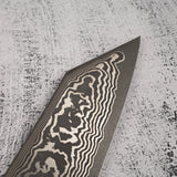 初心 x 二唐刃物鍛造所 悦びスペシャル SLD鋼 黒打ち ダマスカス 切付牛刀 240mm