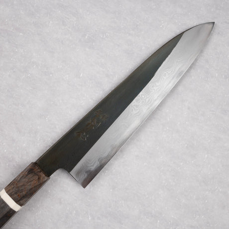 初心 x 中川打刃物 青一鋼 エッチングブラック ダマスカス 牛刀 210mm