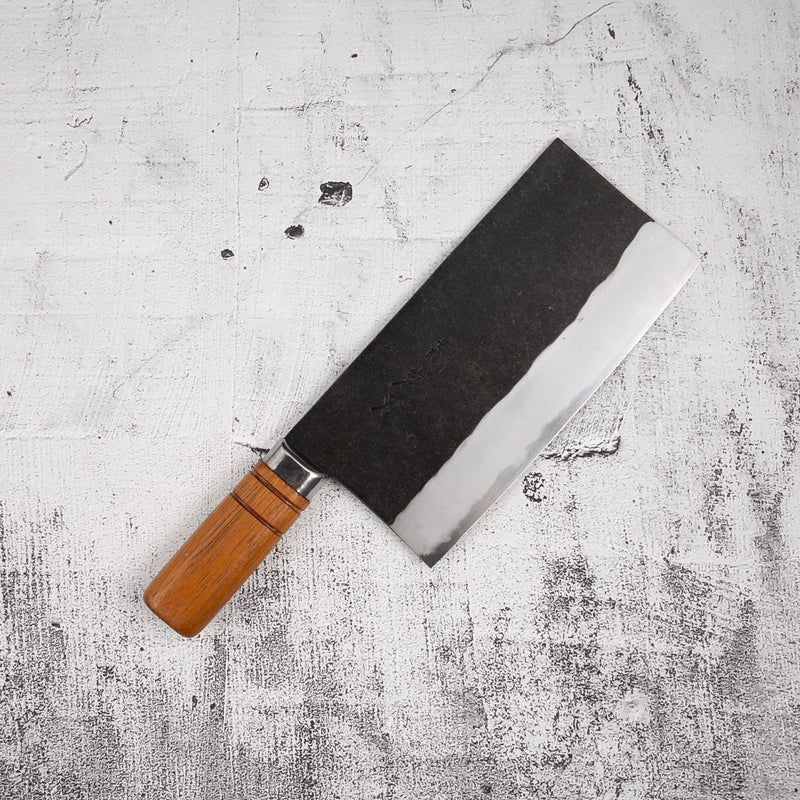 K&S 青二鋼 黒打ち 中華包丁 210mm