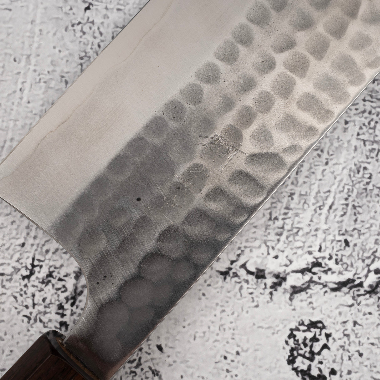 安竜 青二鋼 槌目 菜切 170mm ステンレスクラッド エボニーハンドル