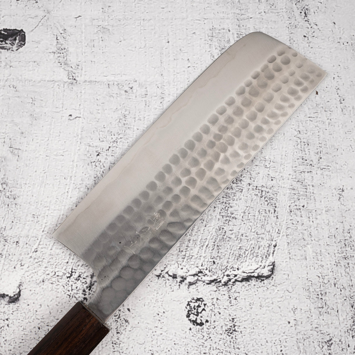 安竜 青二鋼 槌目 菜切 170mm ステンレスクラッド エボニーハンドル