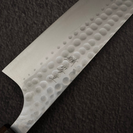 安竜 青二鋼 槌目ステンレスクラッド 牛刀 210mm エボニー柄