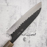昌景 小石 青紙スーパー 黒打ち 槌目 三徳 175mm