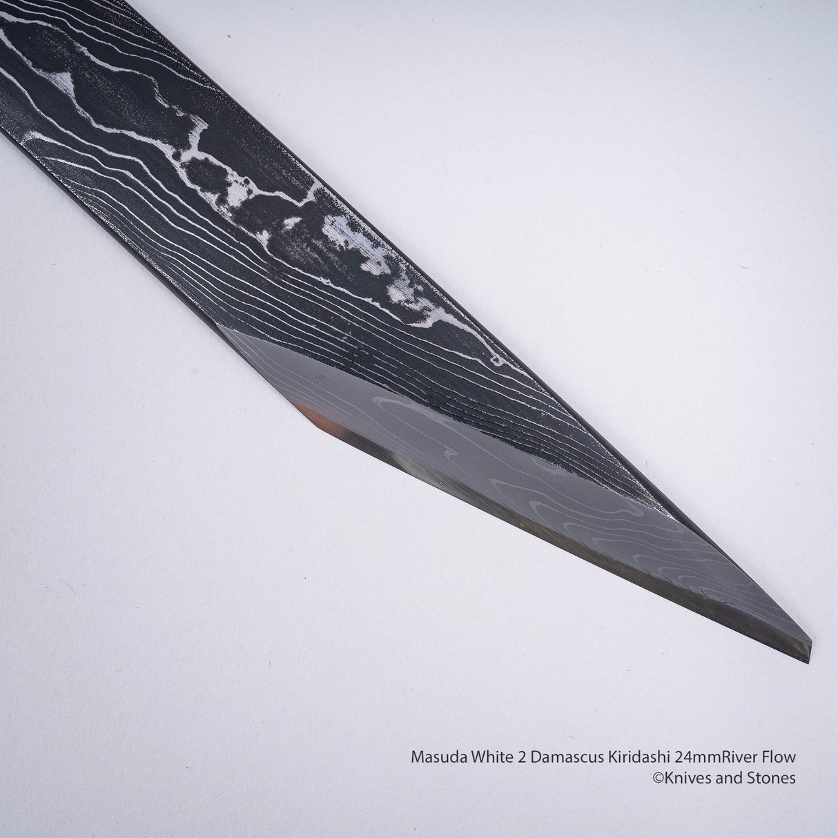 増田切出工場 白二鋼 流水 ダマスカス 切出 24mm