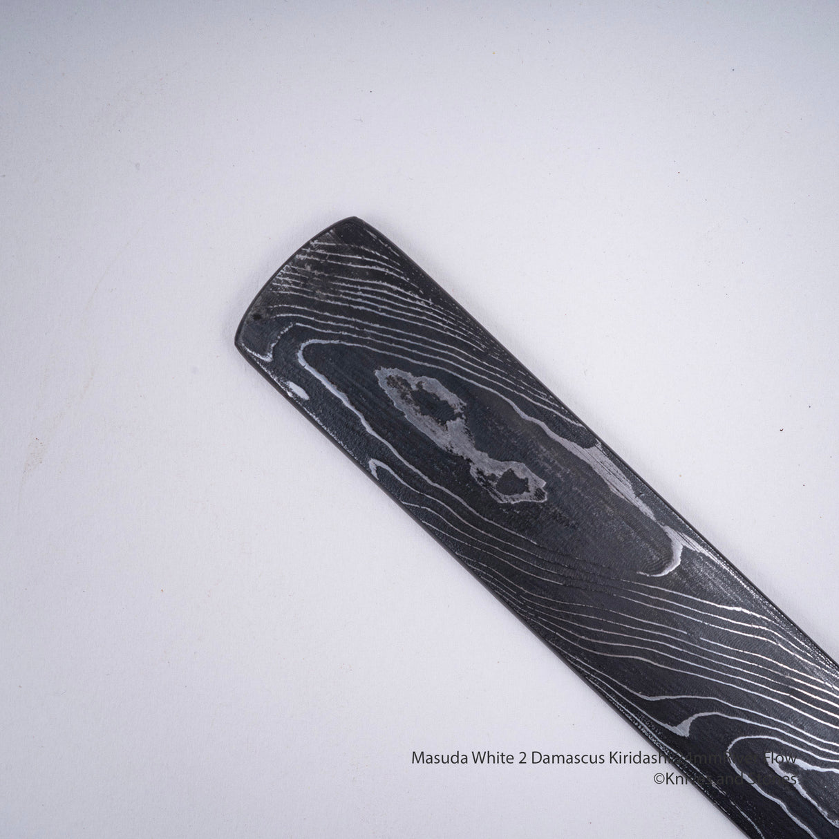 増田切出工場 白二鋼 流水 ダマスカス 切出 24mm
