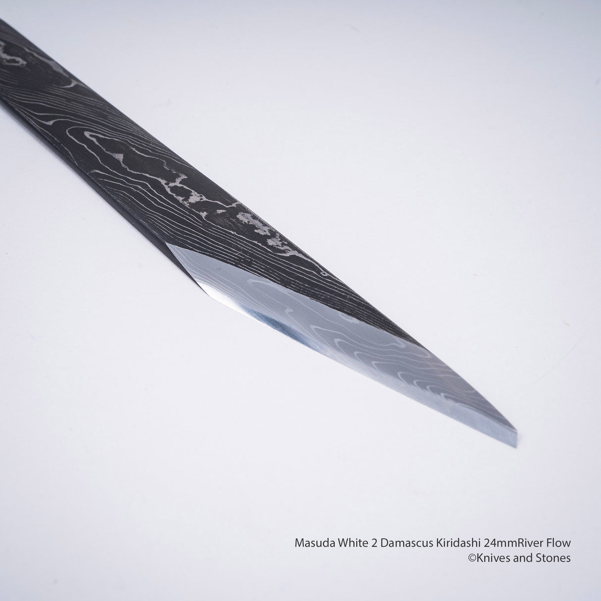 増田切出工場 白二鋼 流水 ダマスカス 切出 24mm