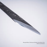 増田切出工場 白二鋼 流水 ダマスカス 切出 24mm