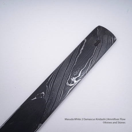 増田切出工場 白二鋼 流水 ダマスカス 切出 24mm