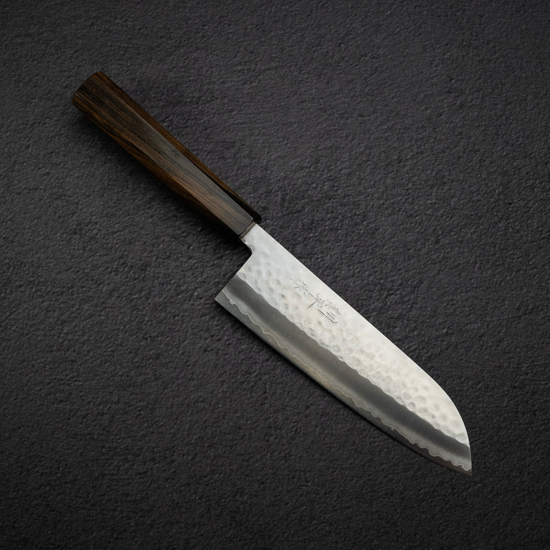 増谷打刃物 V金1号 槌目 三徳 170mm ブラックチャカテハンドル