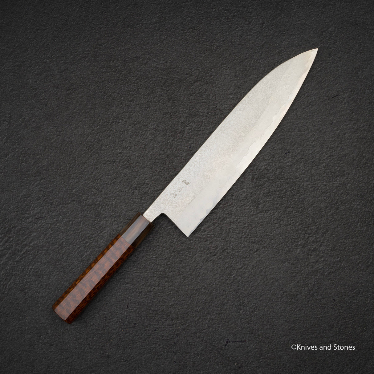 宮崎鍛冶屋 x 初心 銀三鋼 ダマスカス 牛刀 240mm スネークウッドハンドル