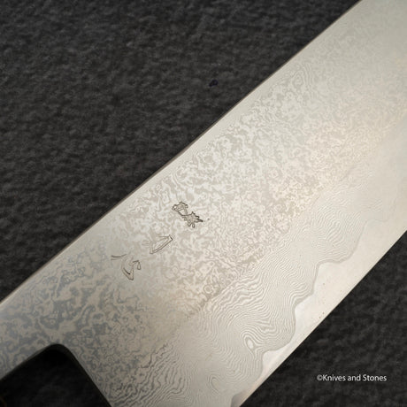 宮崎鍛冶屋 x 初心 銀三鋼 ダマスカス 牛刀 240mm スネークウッドハンドル