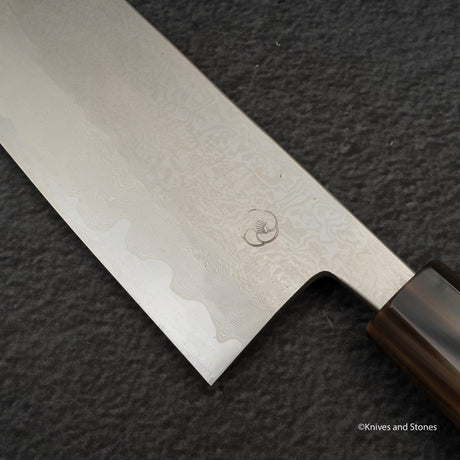 宮崎鍛冶屋 x 初心 銀三鋼 ダマスカス 牛刀 240mm スネークウッドハンドル