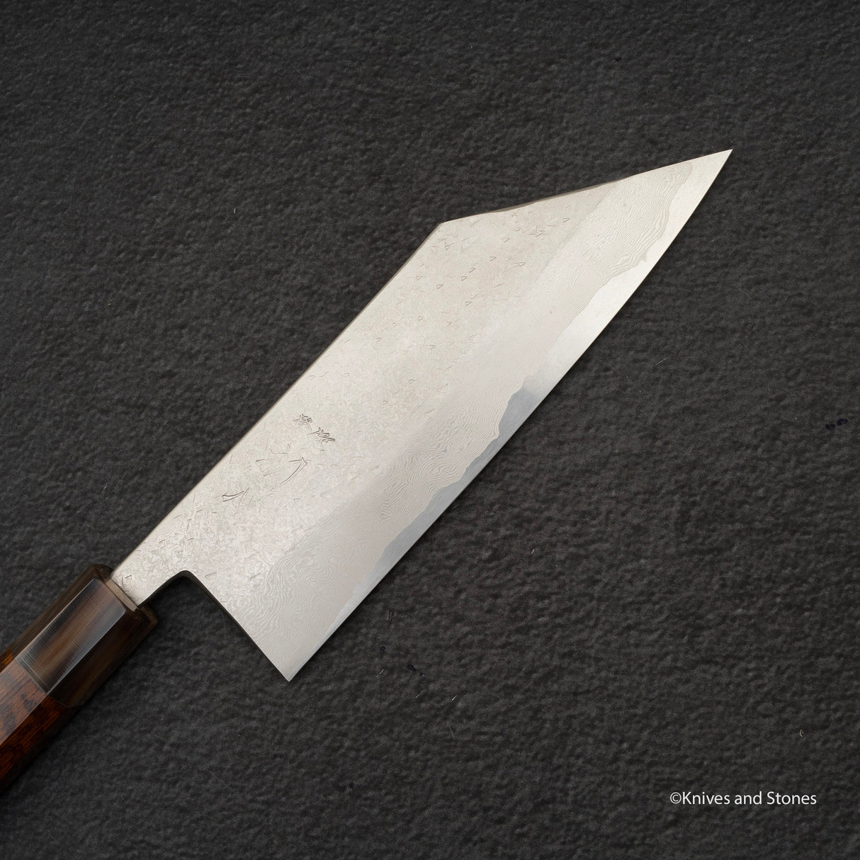 宮崎鍛冶屋 x 初心 銀三鋼 ダマスカス 博多 180mm スネークウッドハンドル