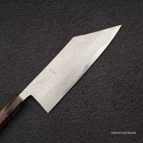 宮崎鍛冶屋 x 初心 銀三鋼 ダマスカス 博多 180mm スネークウッドハンドル