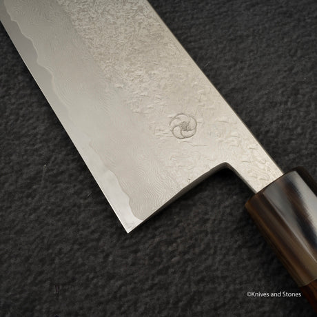 宮崎鍛冶屋 x 初心 銀三鋼 ダマスカス 博多 180mm スネークウッドハンドル