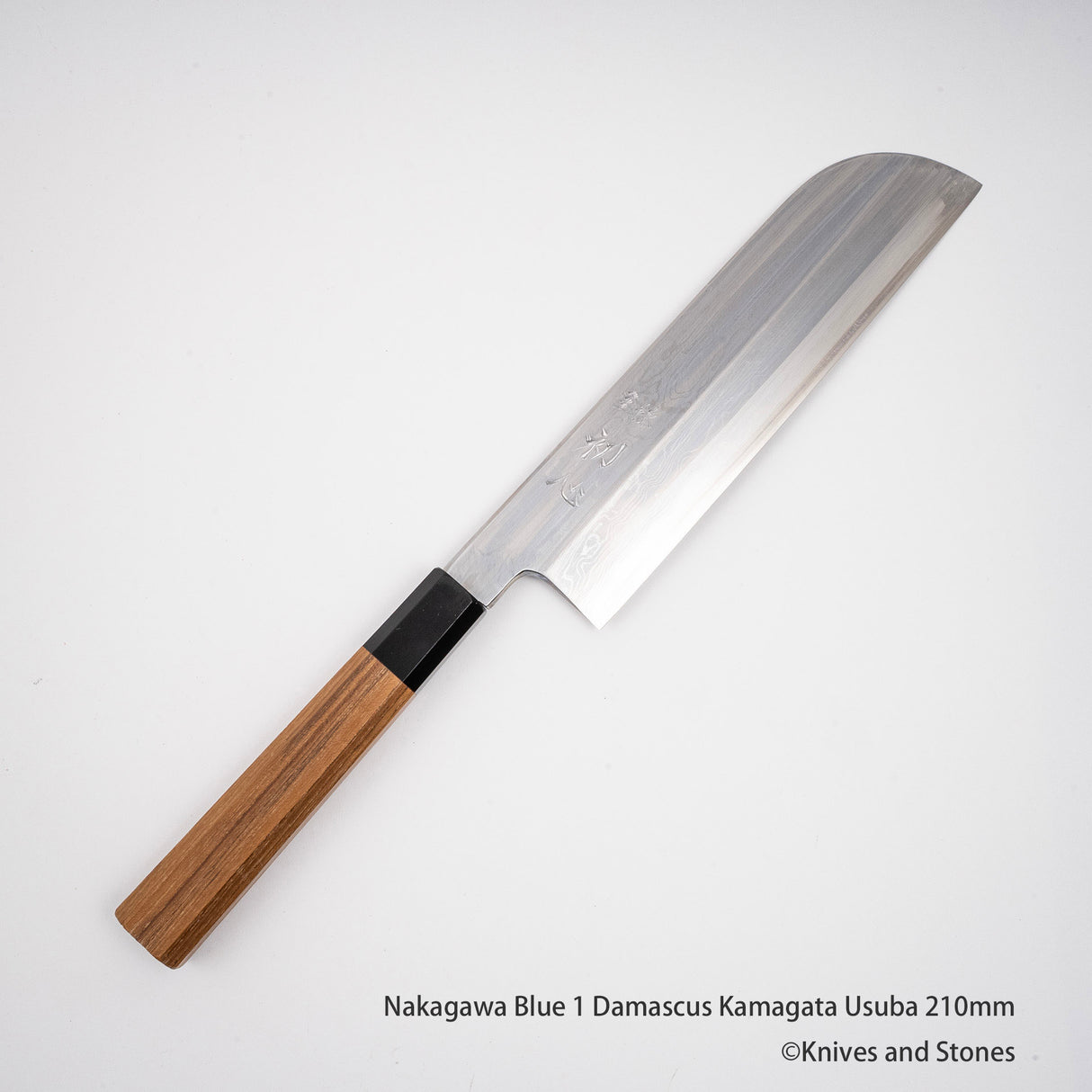 中川打刃物 青一鋼 ダマスカス 鎌形薄刃 210mm