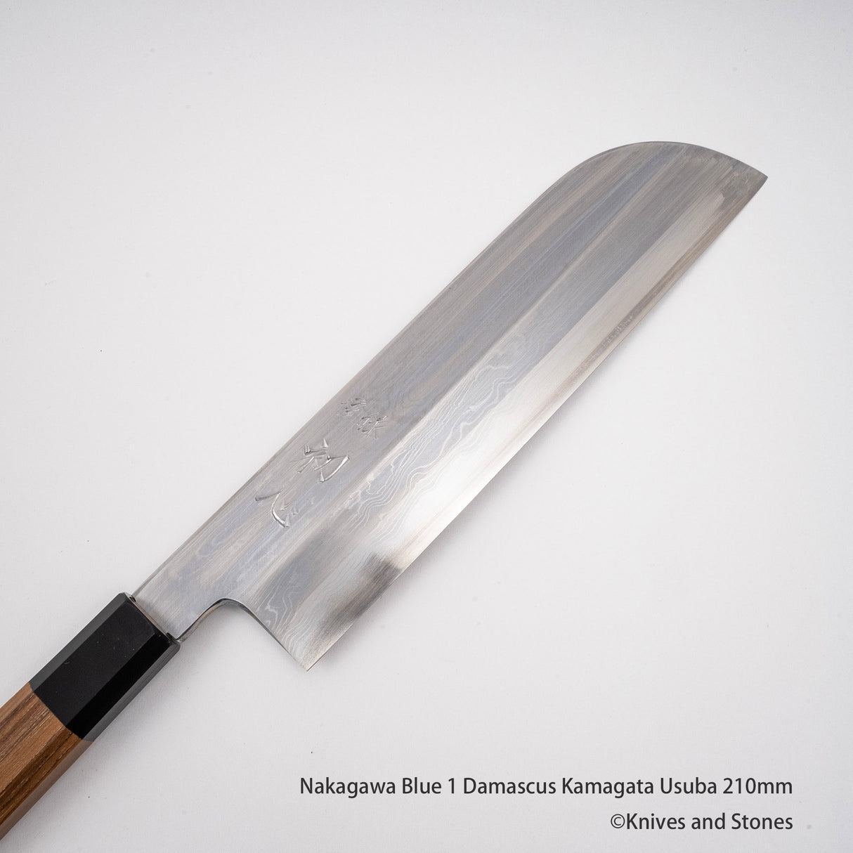 中川打刃物 青一鋼 ダマスカス 鎌形薄刃 210mm