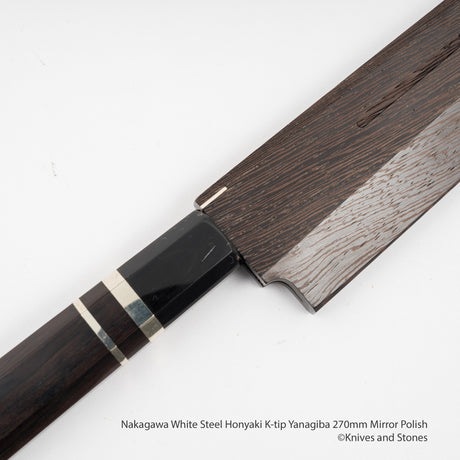 中川 白紙 本焼 切付柳刃 270mm 鏡面仕上げ